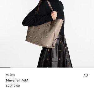 Louis Vuitton Neverfull NM in Turtledove